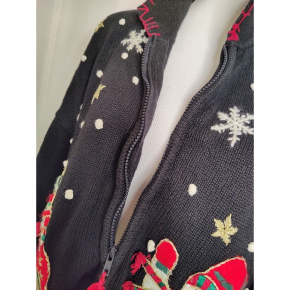 Vintage Heirloom Collectibles Snowman Ugly Christmas Full Zip Sweater Size XL - Picture 12 of 13